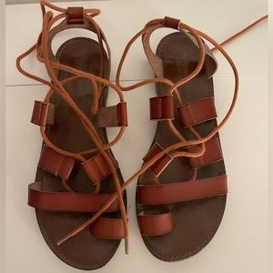 Brown Lace Up Sandals